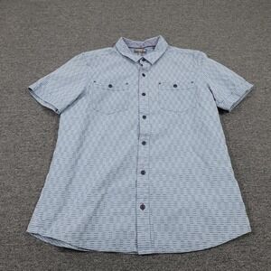 Toad&Co Shirt Mens Large Blue Short Sleeve Button Down Slim Fit Organic Cotton